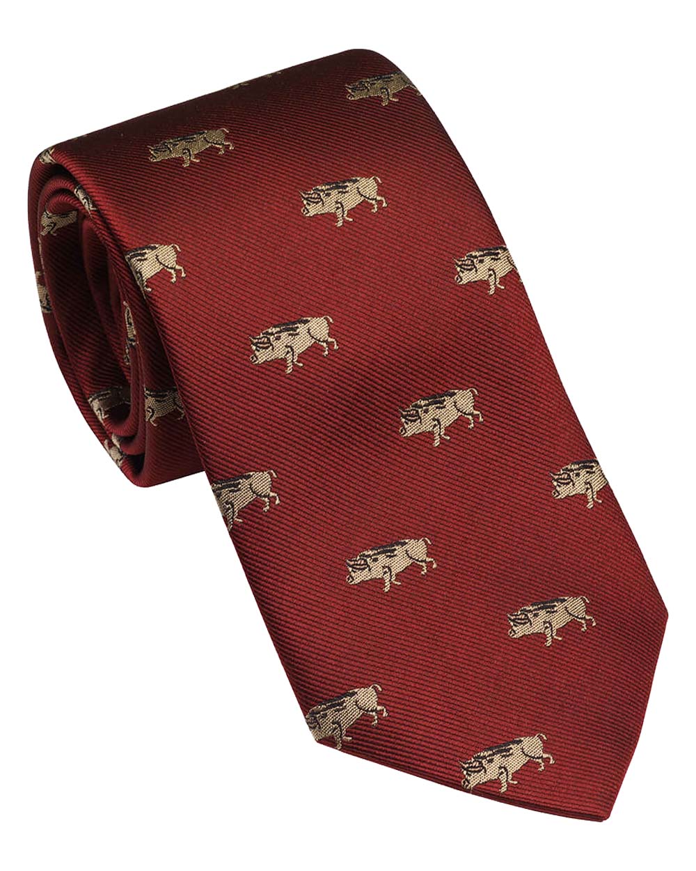 Vintage Red coloured Laksen Wild Boar Tie on White background