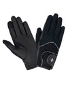 Black coloured LeMieux 3D Mesh Riding Gloves on white background #colour_black