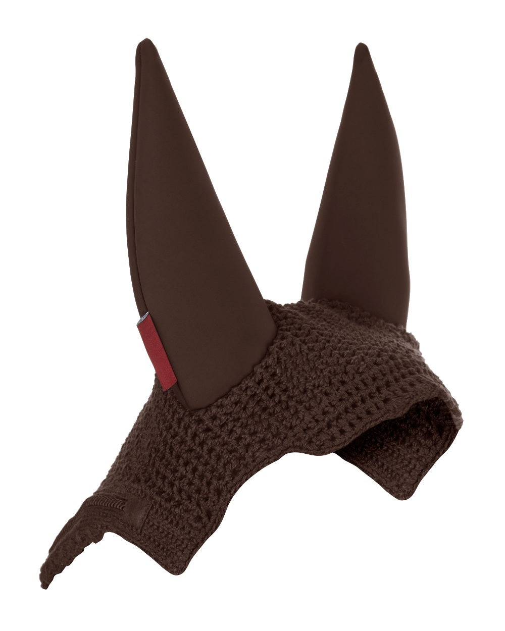 Brown coloured LeMieux Acoustic Pro Fly Hood on white background