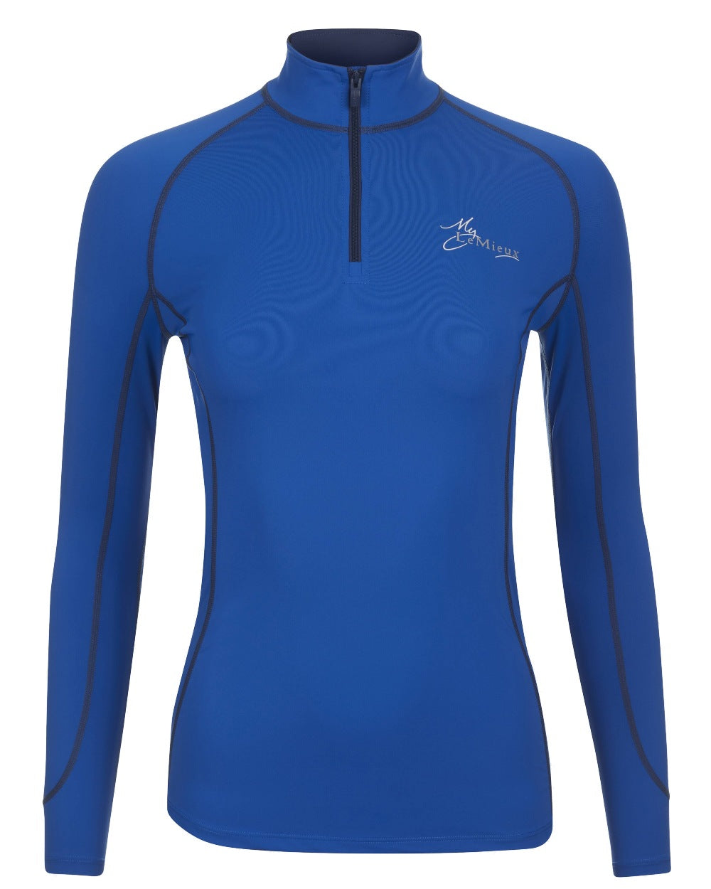 Benetton Blue coloured LeMieux Base Layer on white background