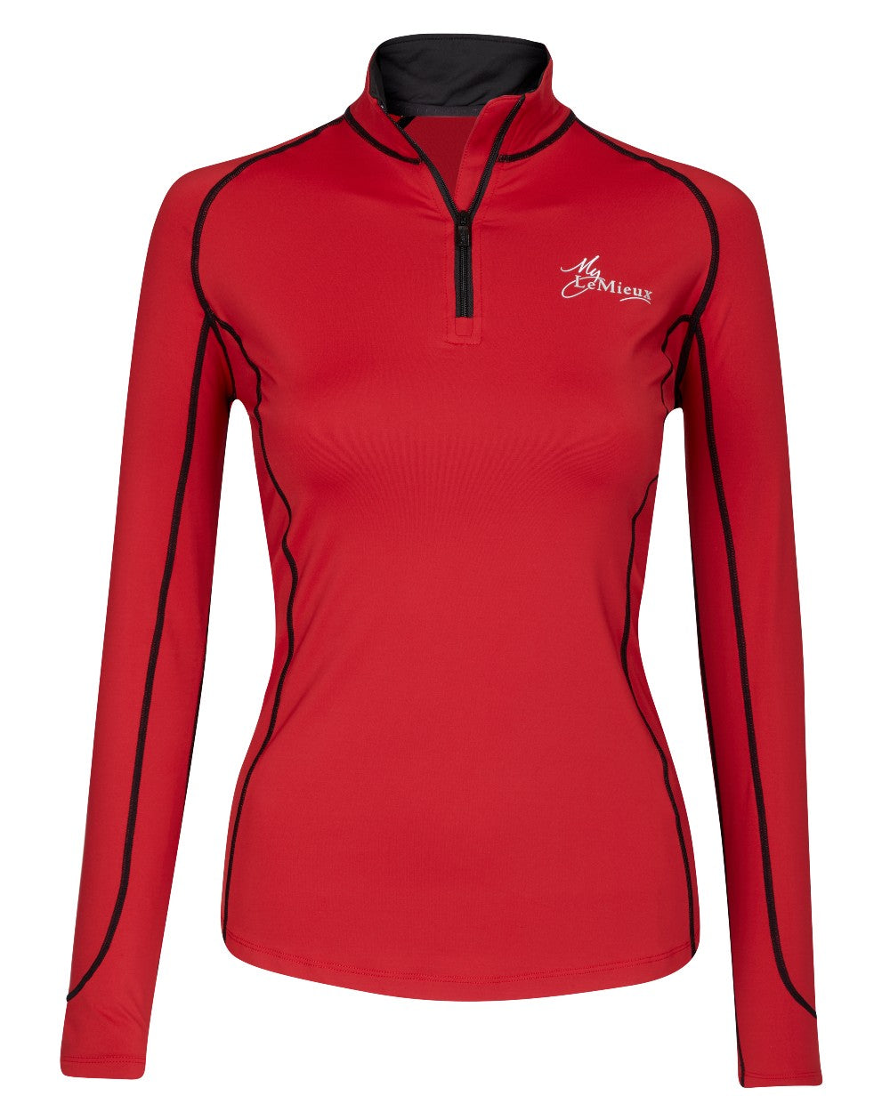 Chilli coloured LeMieux Base Layer on white background