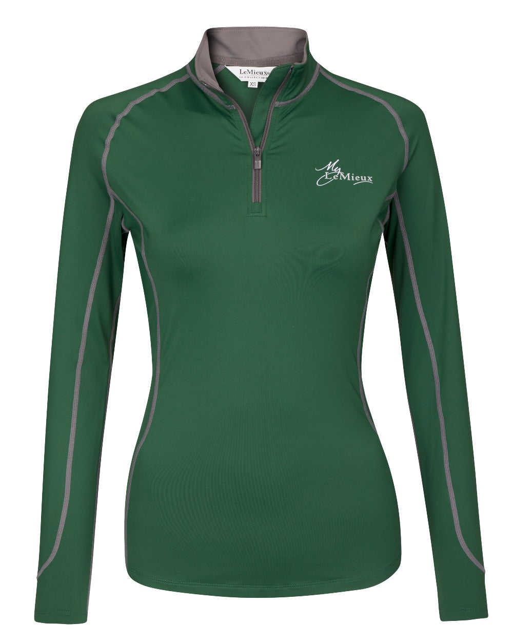 Hunter Green coloured LeMieux Base Layer on white background