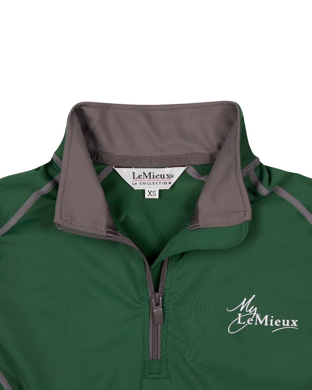 Hunter Green coloured LeMieux Base Layer on white background