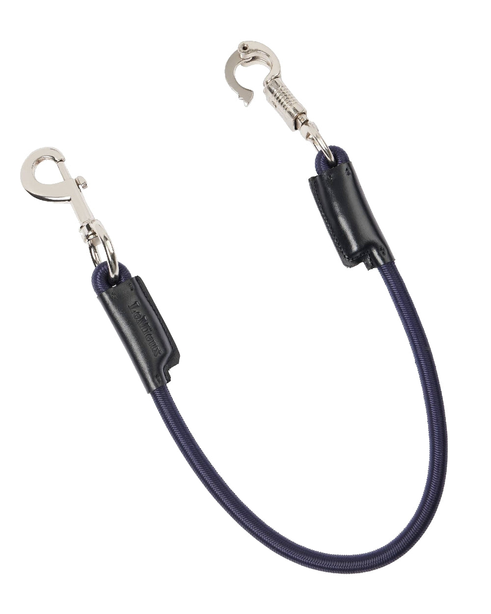 Navy coloured LeMieux Bungee Tie Ups on white background