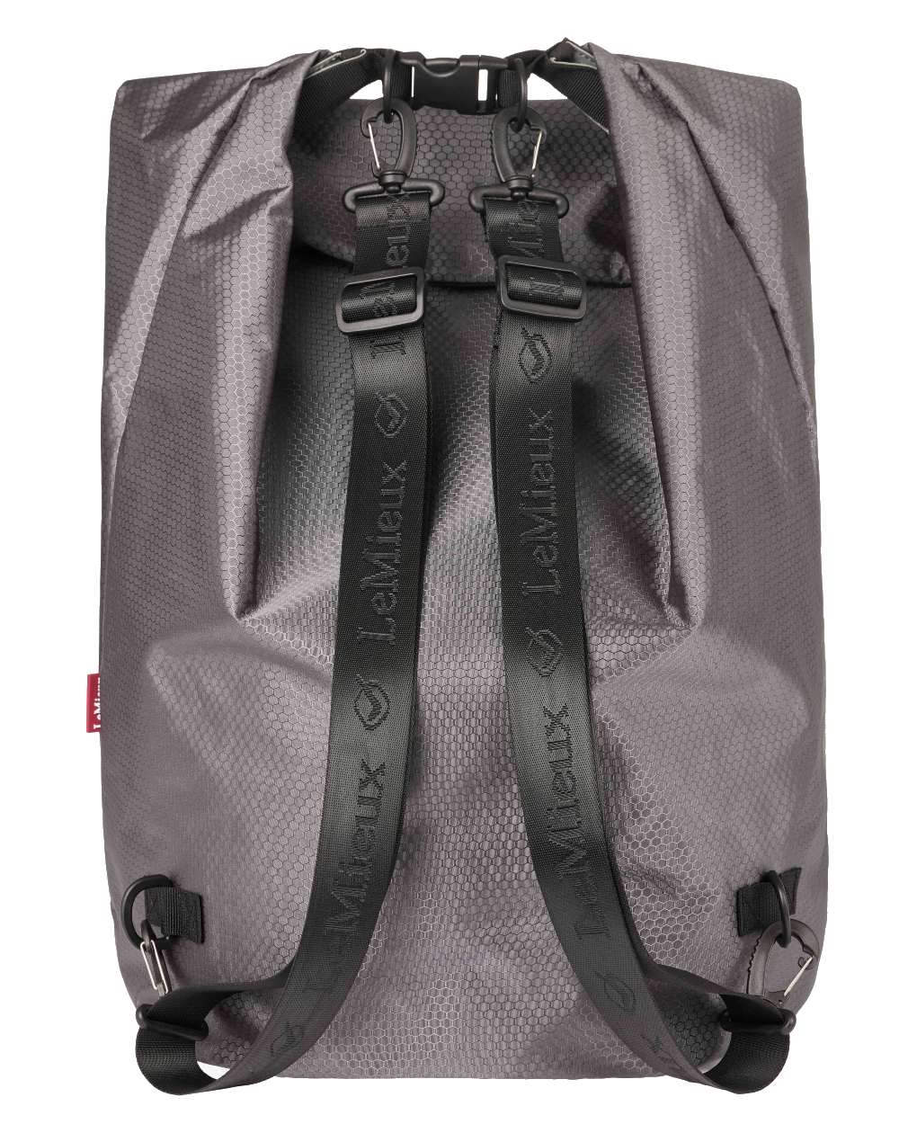 Black coloured LeMieux Carry All Backpack on white background