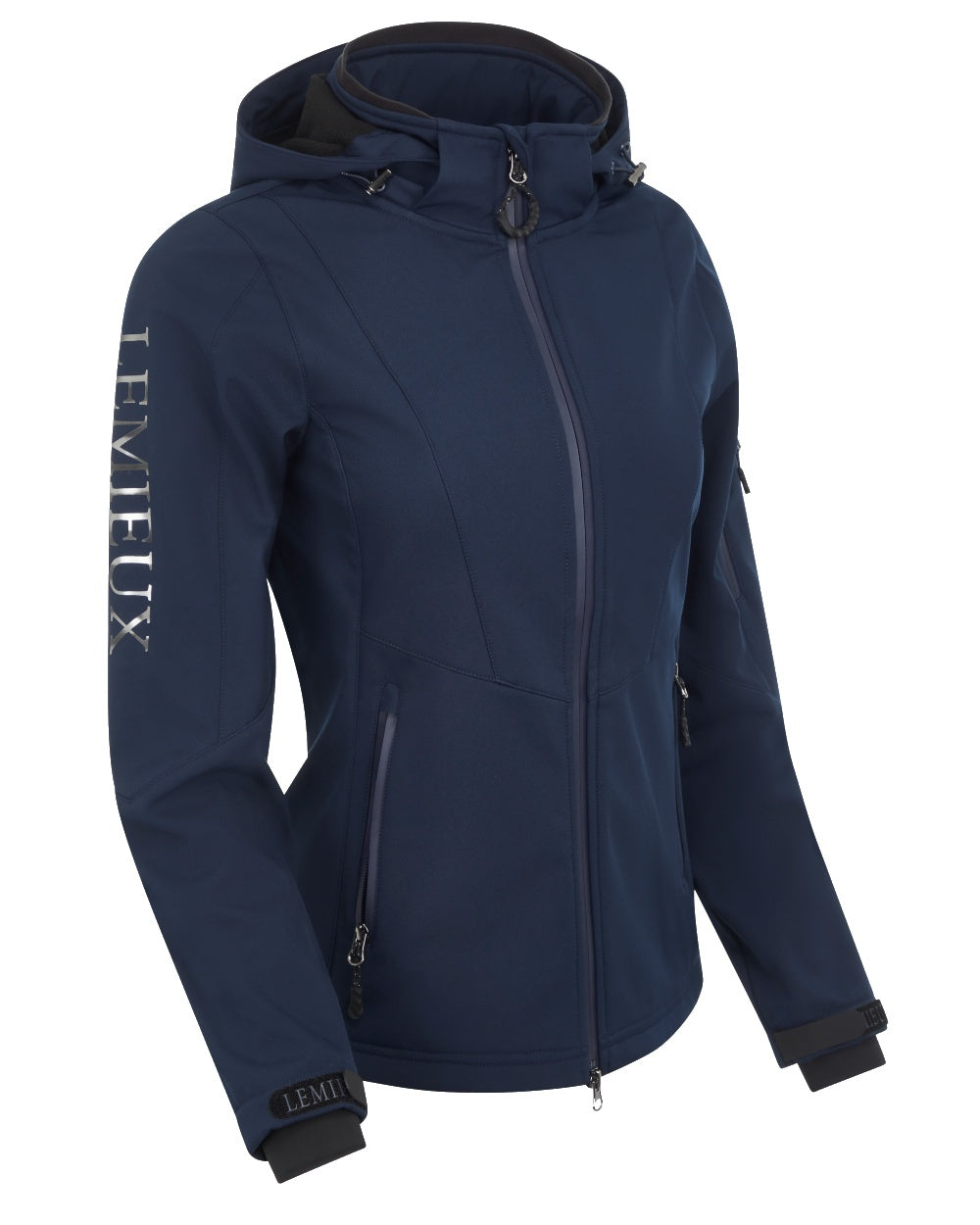 Navy coloured LeMieux Celine Softshell Jacket on white background