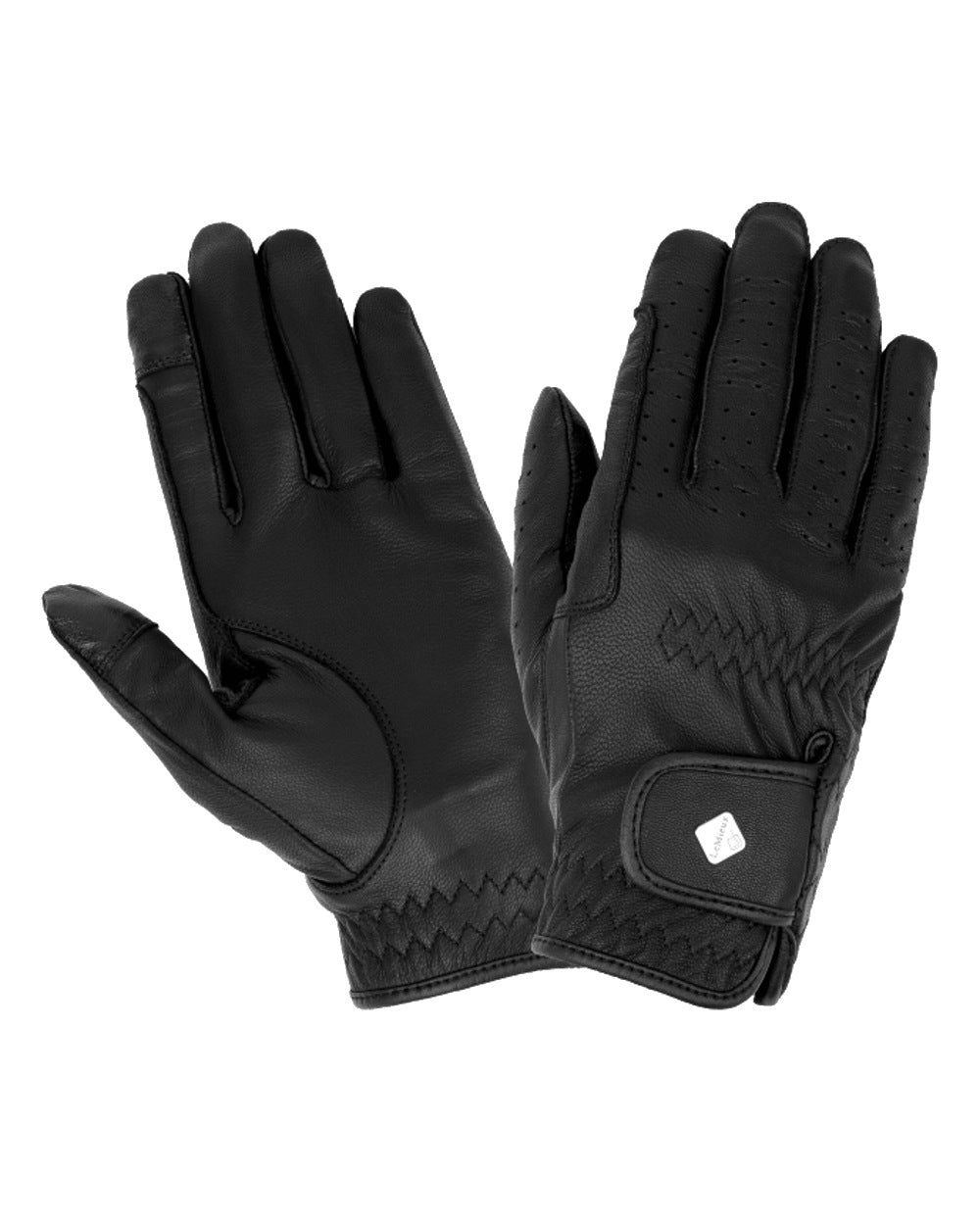 Black coloured LeMieux Classic Leather Riding Gloves on white background