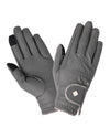 Grey coloured LeMieux Classic Riding Gloves on white background #colour_grey