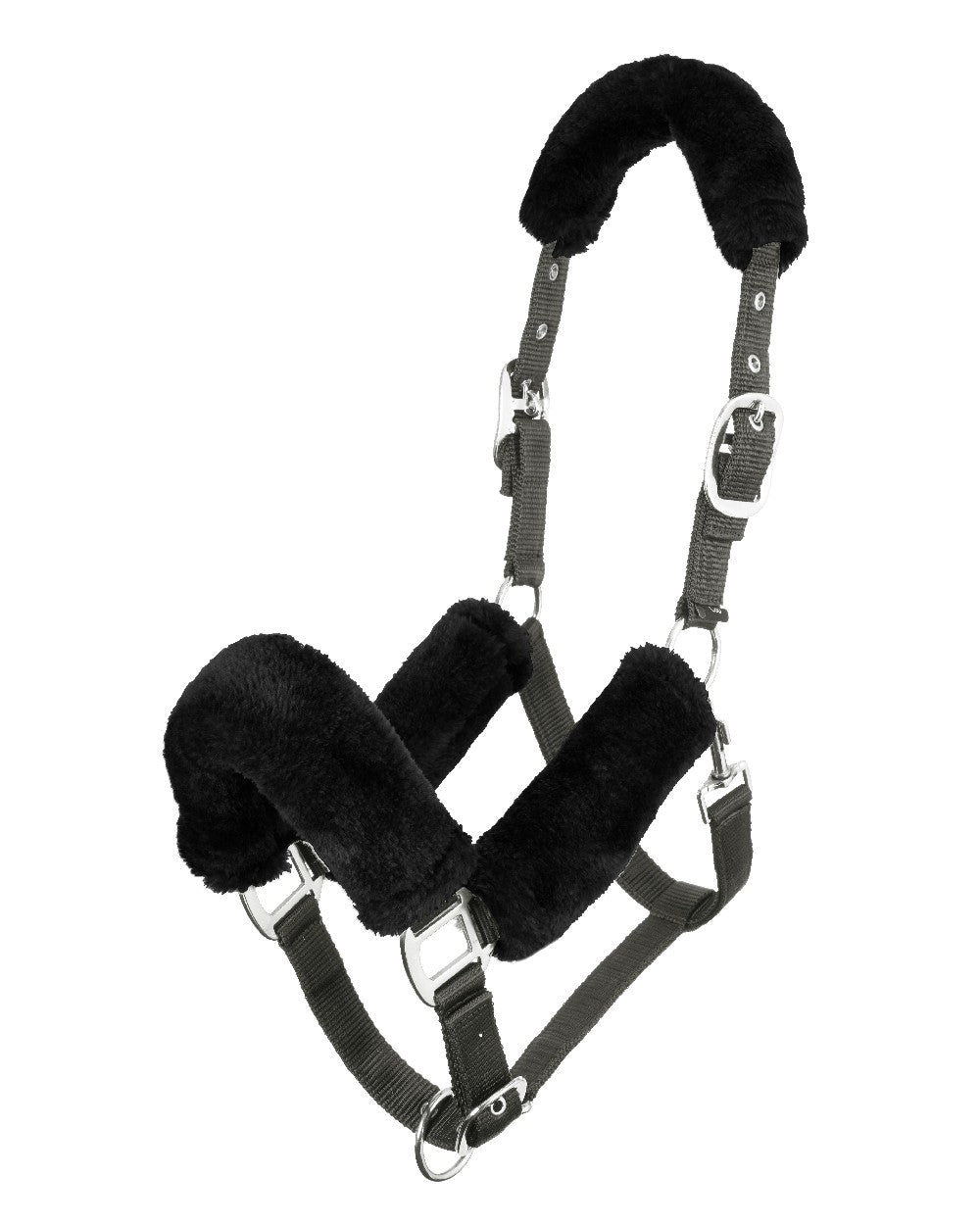Grey coloured LeMieux Comfort Headcollar on white background