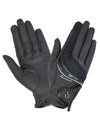 Black coloured LeMieux Competition Gloves on white background #colour_black