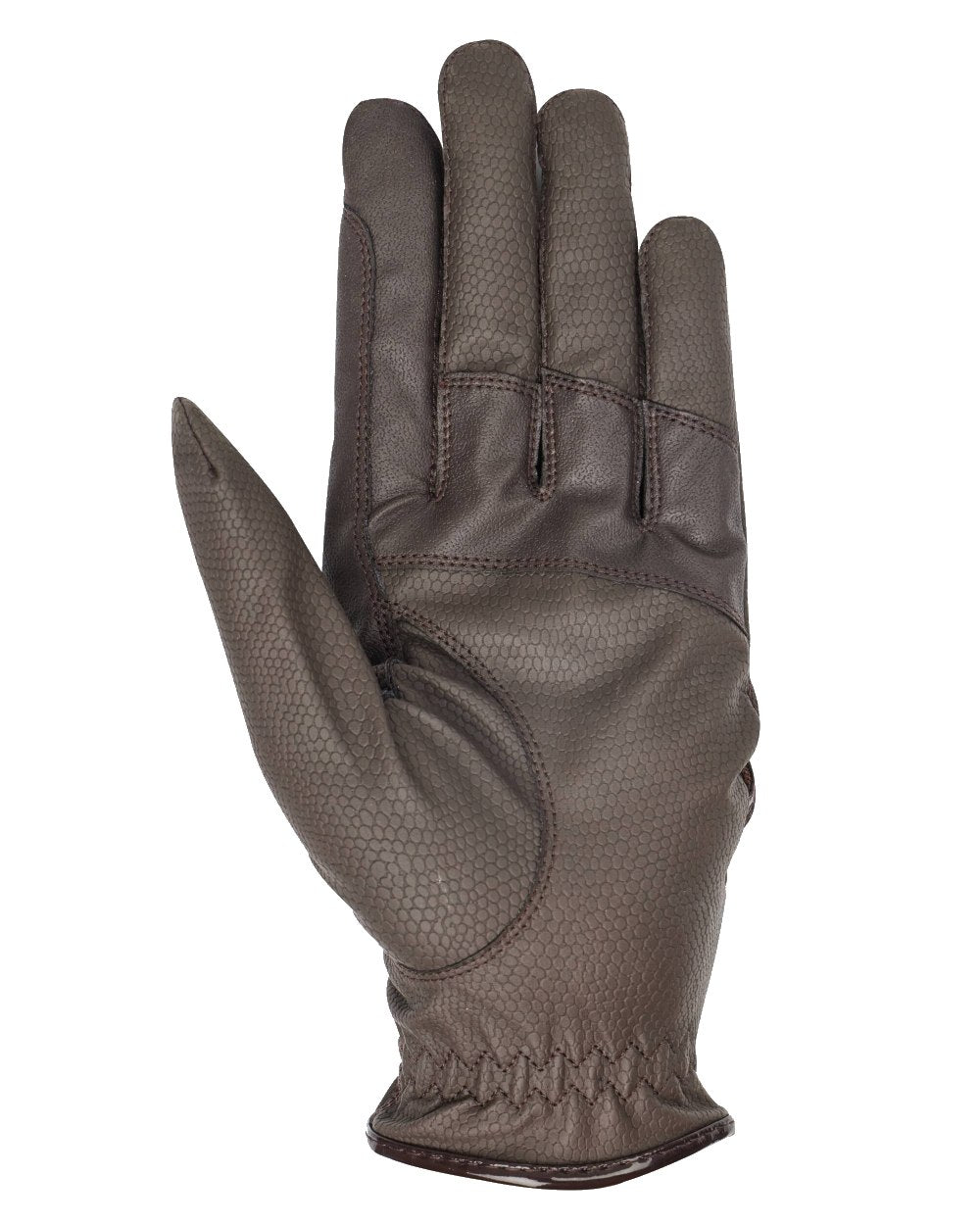 Brown coloured LeMieux Competition Gloves on white background