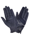 Navy coloured LeMieux Competition Gloves on white background #colour_navy