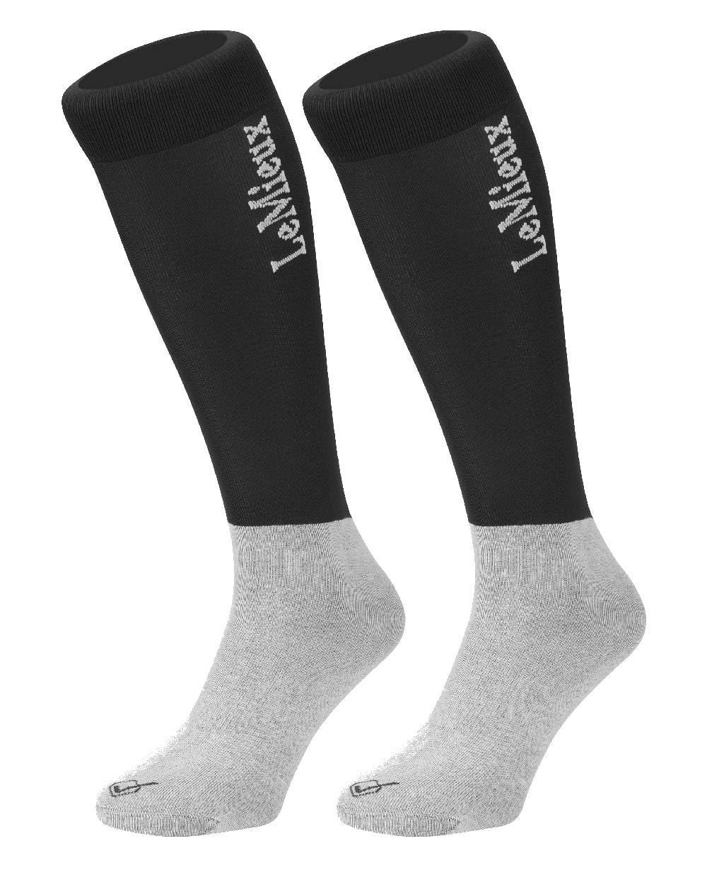 Black coloured LeMieux Competition Socks (Twin Pack) on white background 