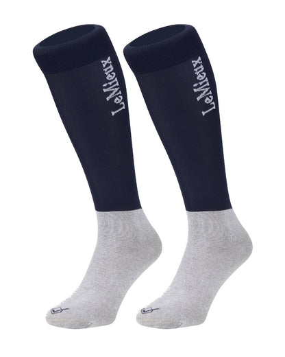 Navy coloured LeMieux Competition Socks (Twin Pack) on white background 