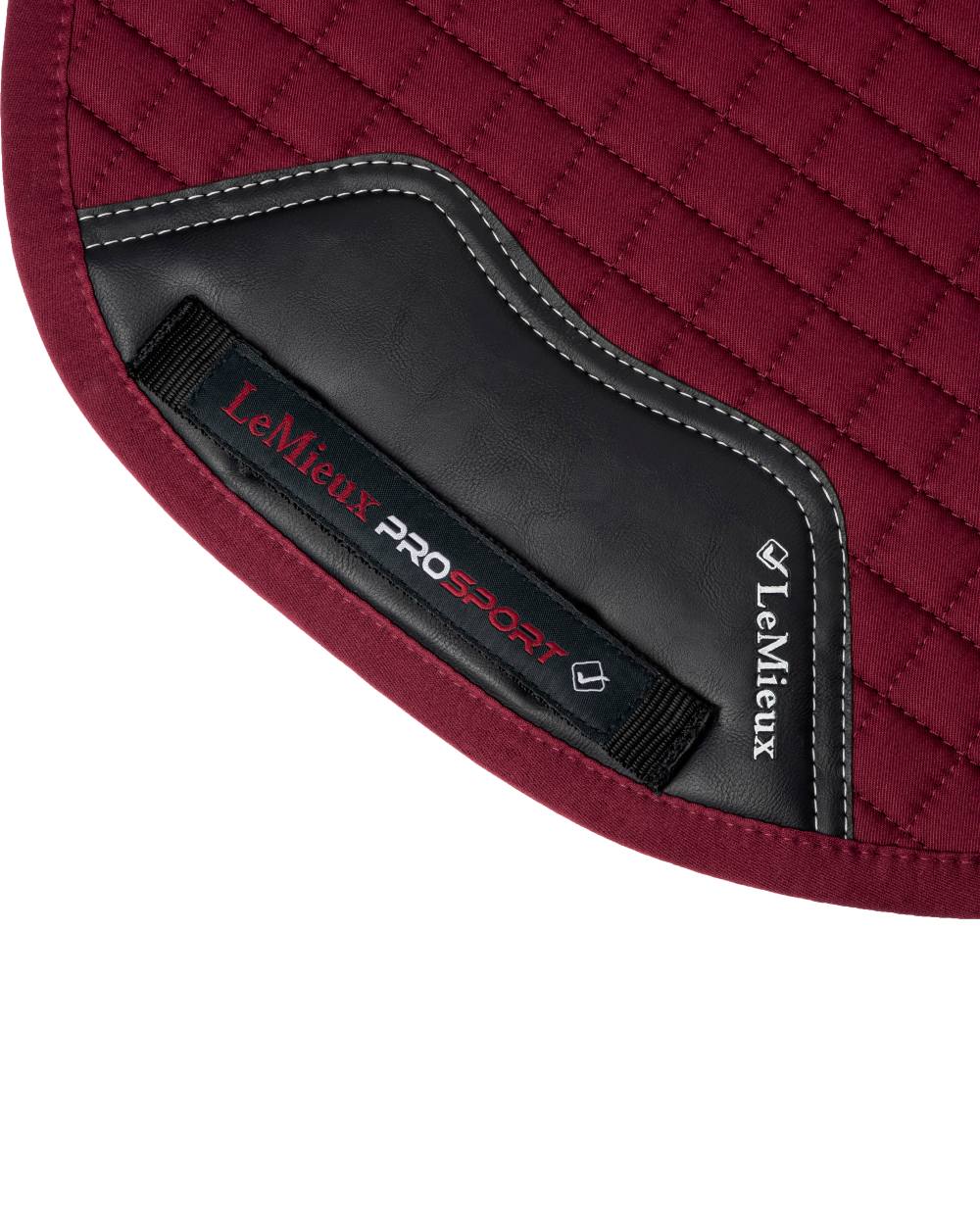 Burgundy coloured LeMieux Cotton GP Squares on white background