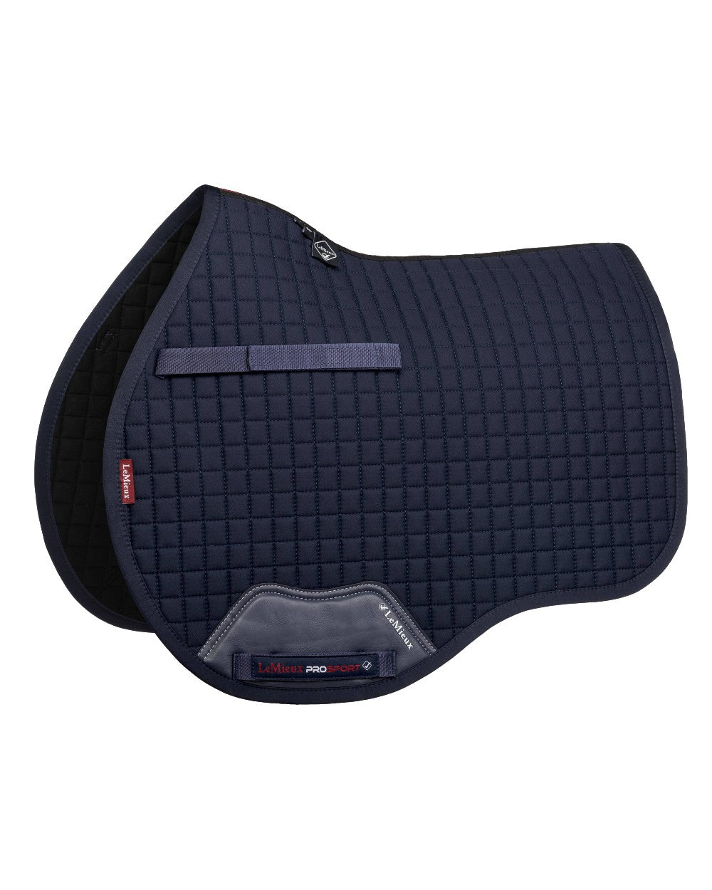 Navy coloured LeMieux Cotton GP Squares on white background