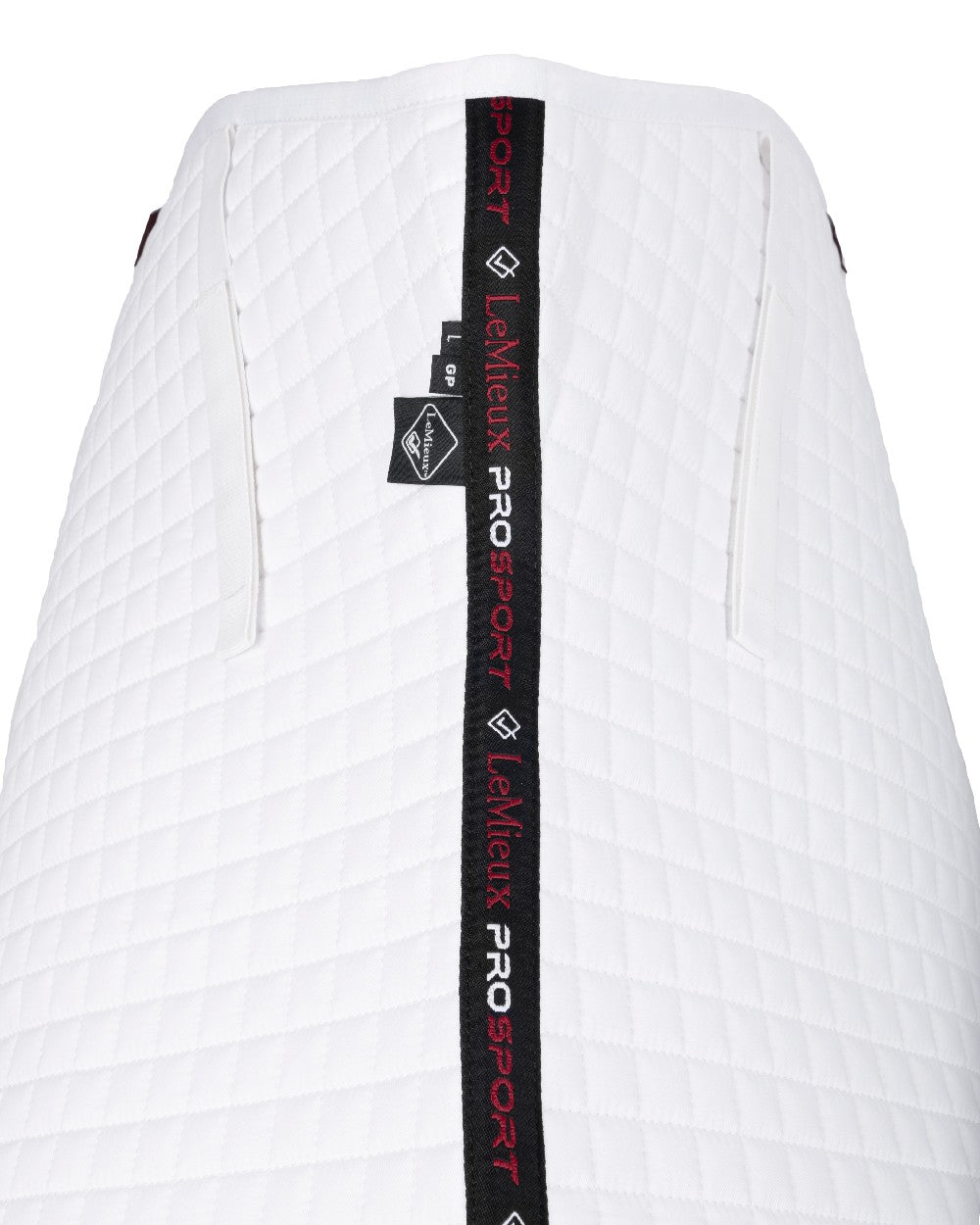 White coloured LeMieux Cotton GP Squares on white background