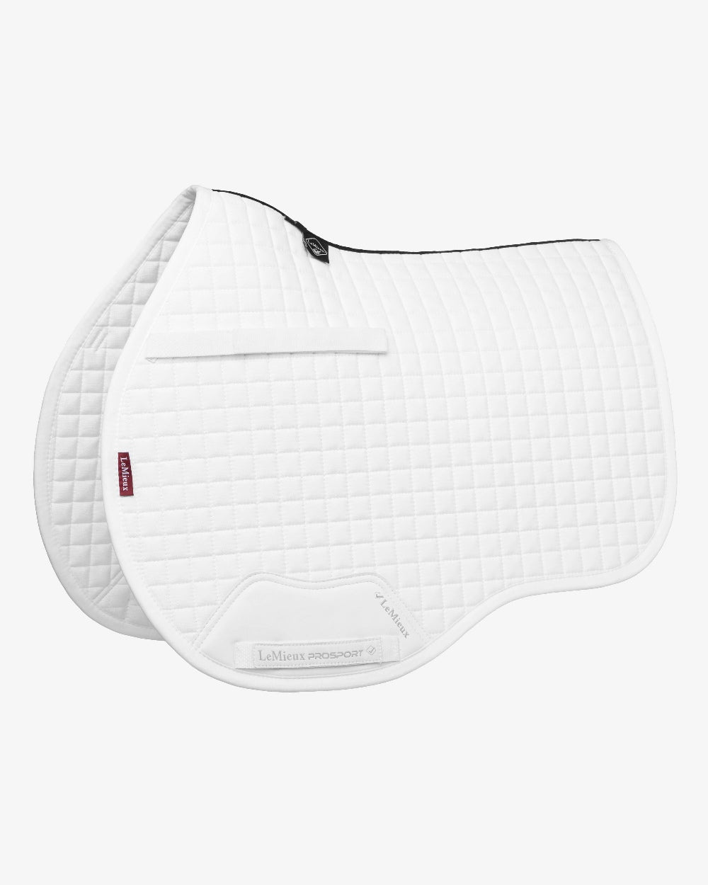 White coloured LeMieux Cotton GP Squares on grey background