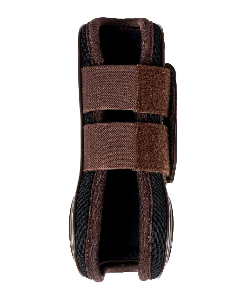 Brown coloured LeMieux Derby ProJump Tendon Boots on white background