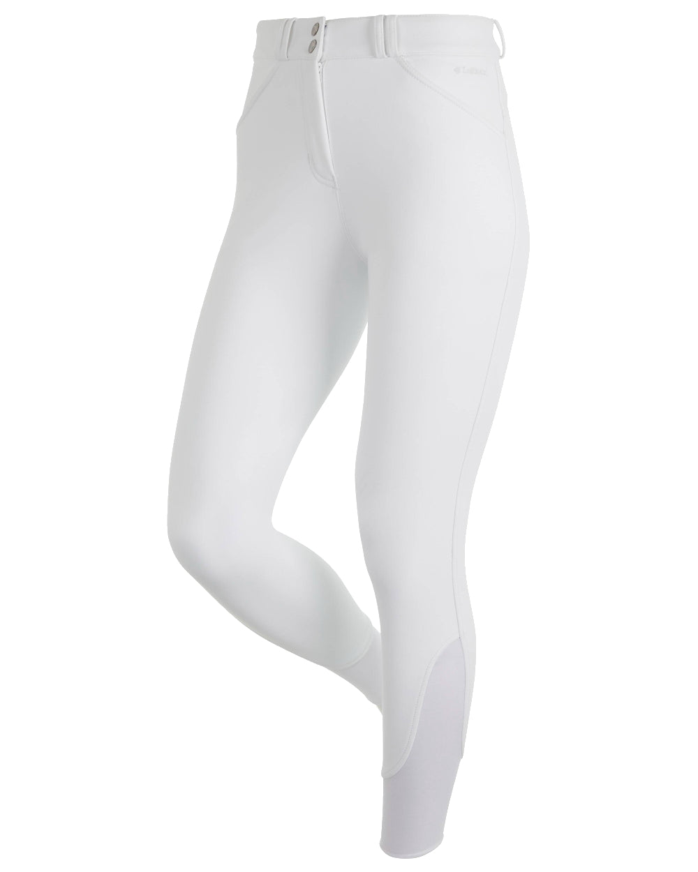 White coloured LeMieux Drytex Waterproof Breeches Knee Grip on white background