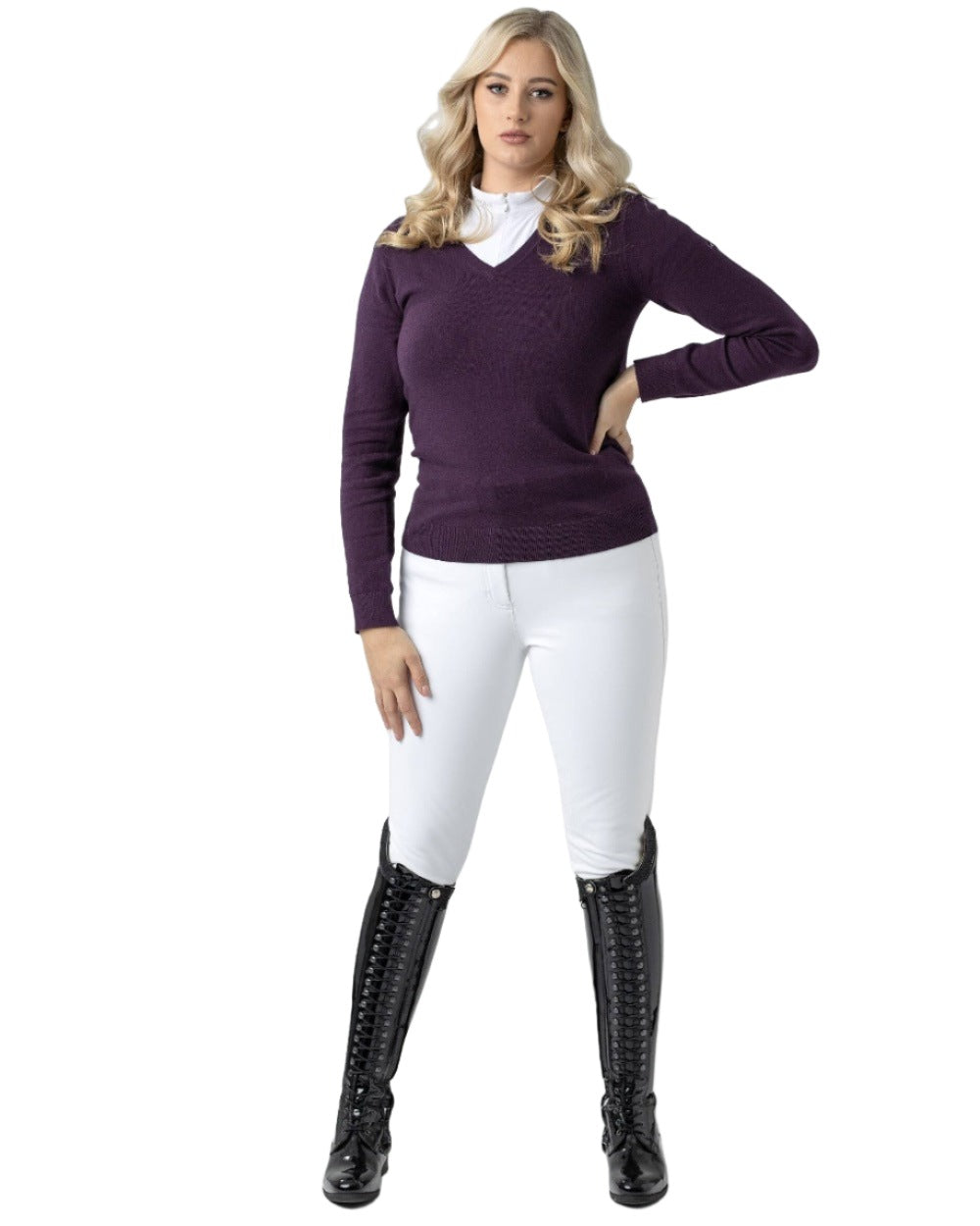 White coloured LeMieux Drytex Waterproof Breeches Knee Grip on white background