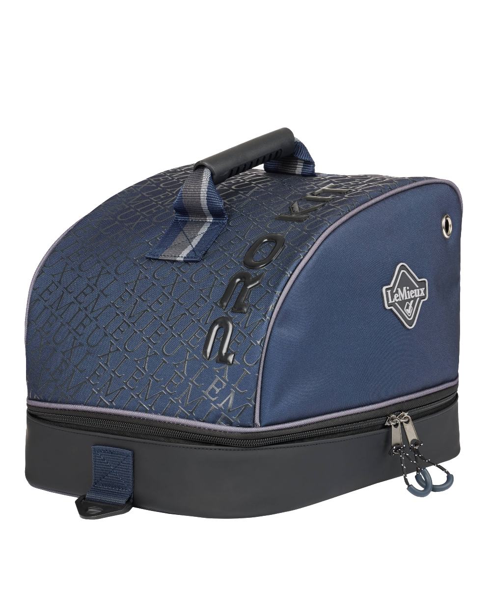 Navy coloured LeMieux Elite Pro Hat Box on white background