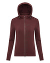 Burgundy coloured LeMieux Elite Zip Through Hoodies on white background #colour_burgundy