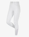 White coloured LeMieux Freya Pro Breeches on grey background #colour_white