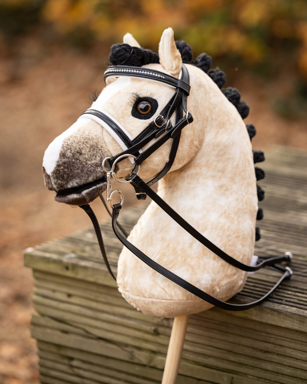 Dream Coloured LeMieux Hobby Horse On A Outer Yard Background