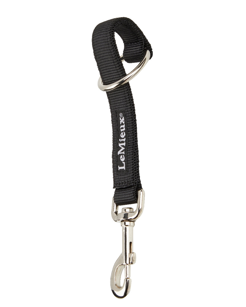 Black coloured LeMieux Hook and Loop Strap on white background