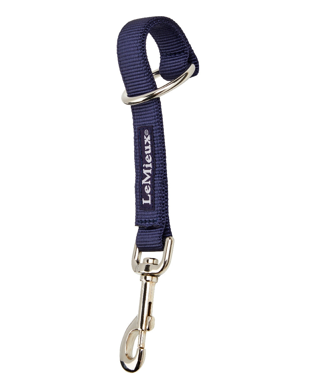 Navy coloured LeMieux Hook and Loop Strap on white background