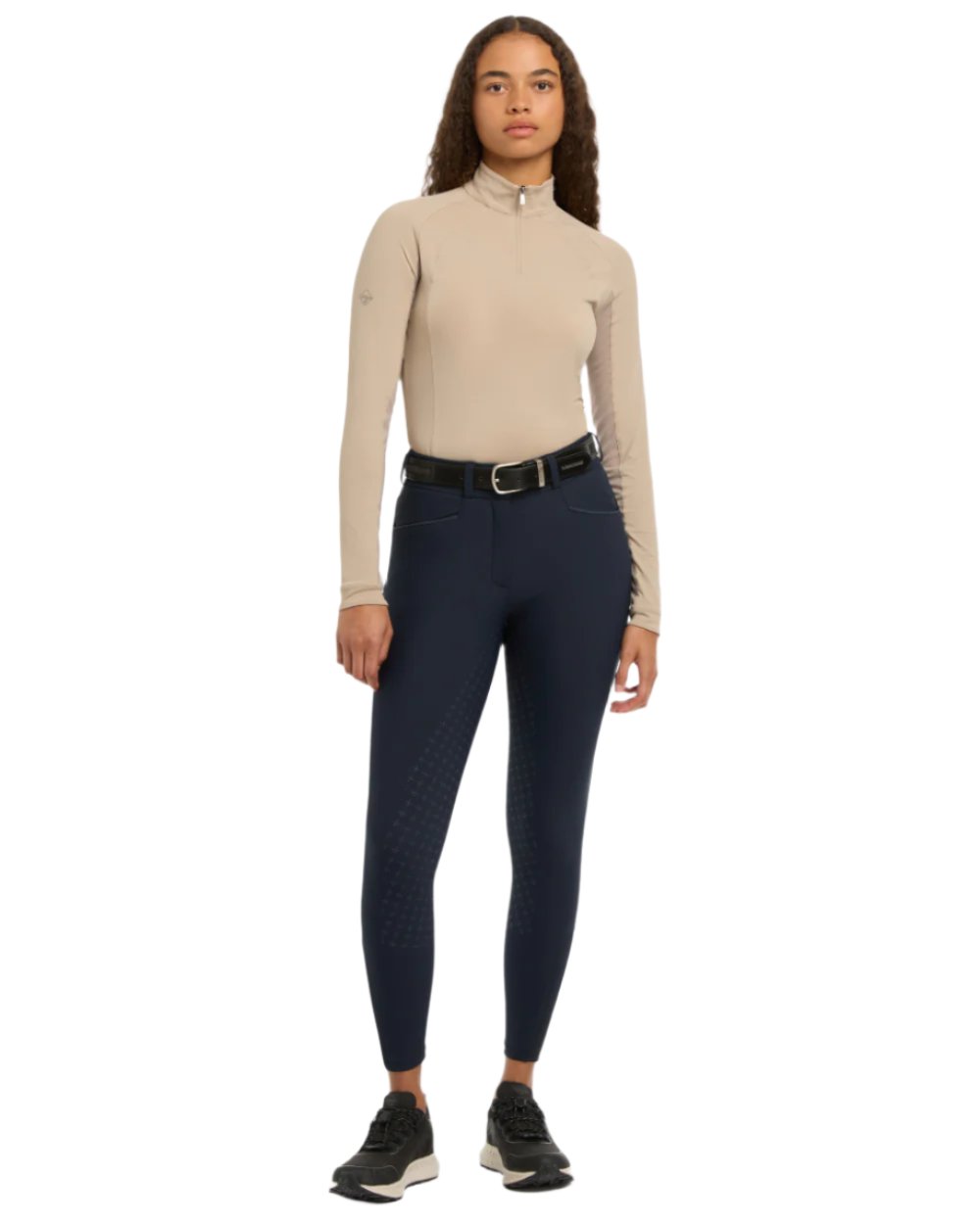 Navy Coloured LeMieux Isabelle Full Seat Breeches On A White Background