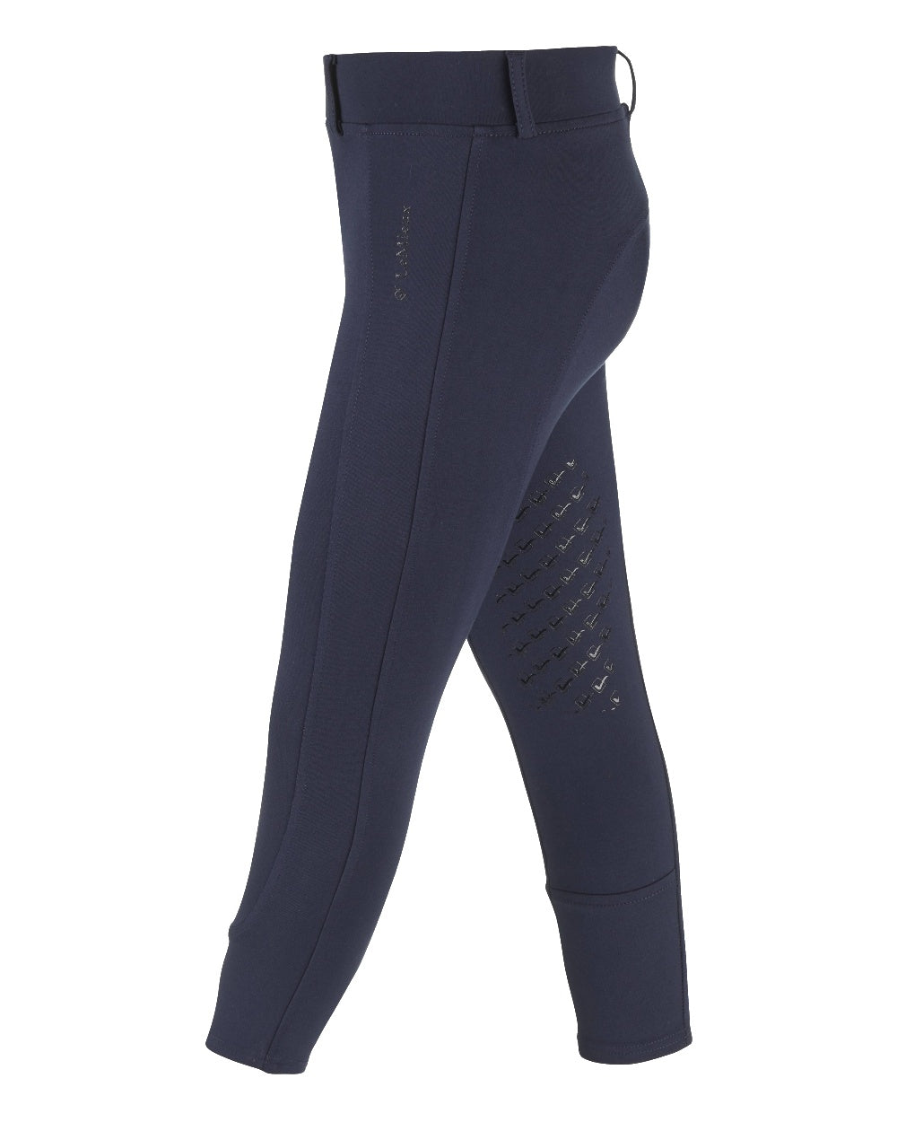Navy coloured LeMieux Junior Pro Breeches on white background