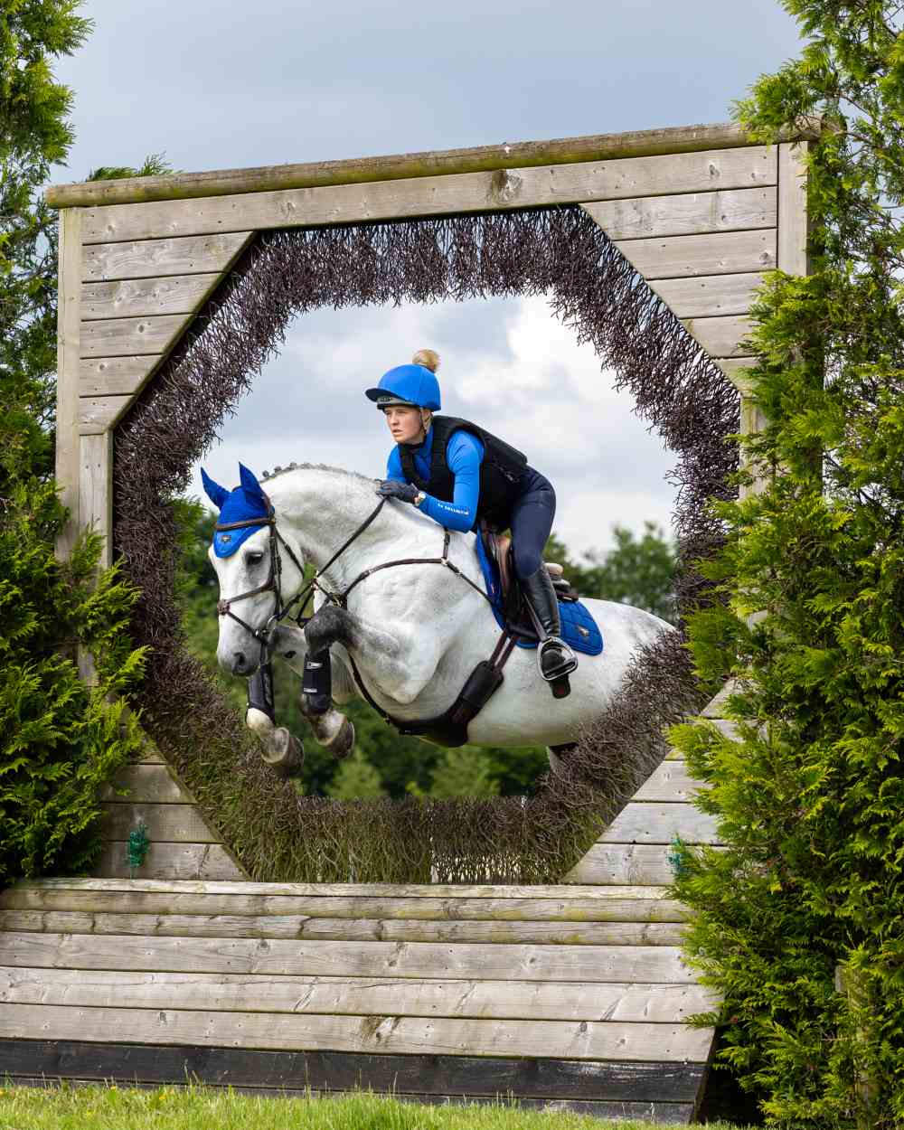 Benetton Coloured LeMieux Loire Close Contact Square On A Riding Arena Background