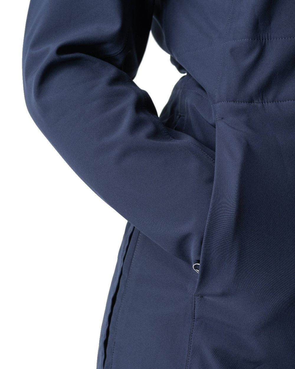 Navy coloured LeMieux Maisie Lightweight Riding Jacket on white background