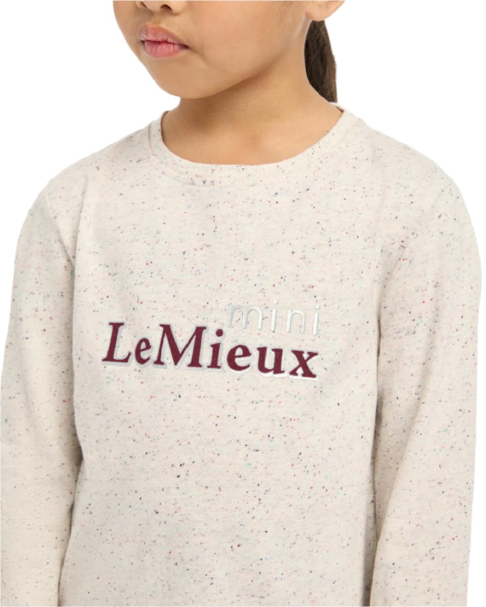 Ecru Nep Coloured LeMieux Mini Jessie Long Sleeve Top On A White Background