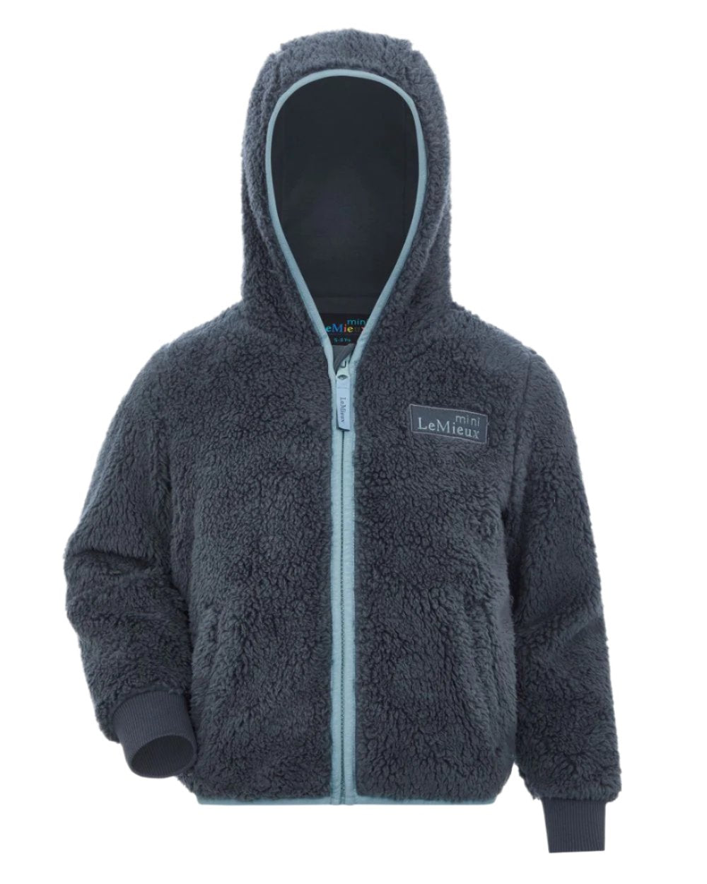 Petrol Coloured LeMieux Mini Teagan Fleece Jacket On A White Background