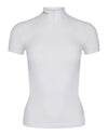White coloured LeMieux Olivia Short Sleeve Show Shirts on white background #colour_white