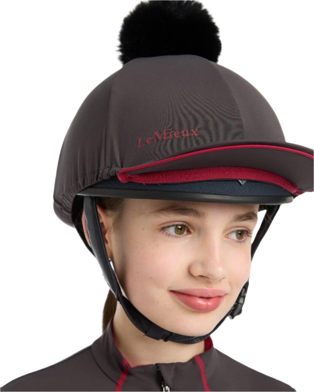Cinder Coloured LeMieux Pippa Hat Silk On A White Background