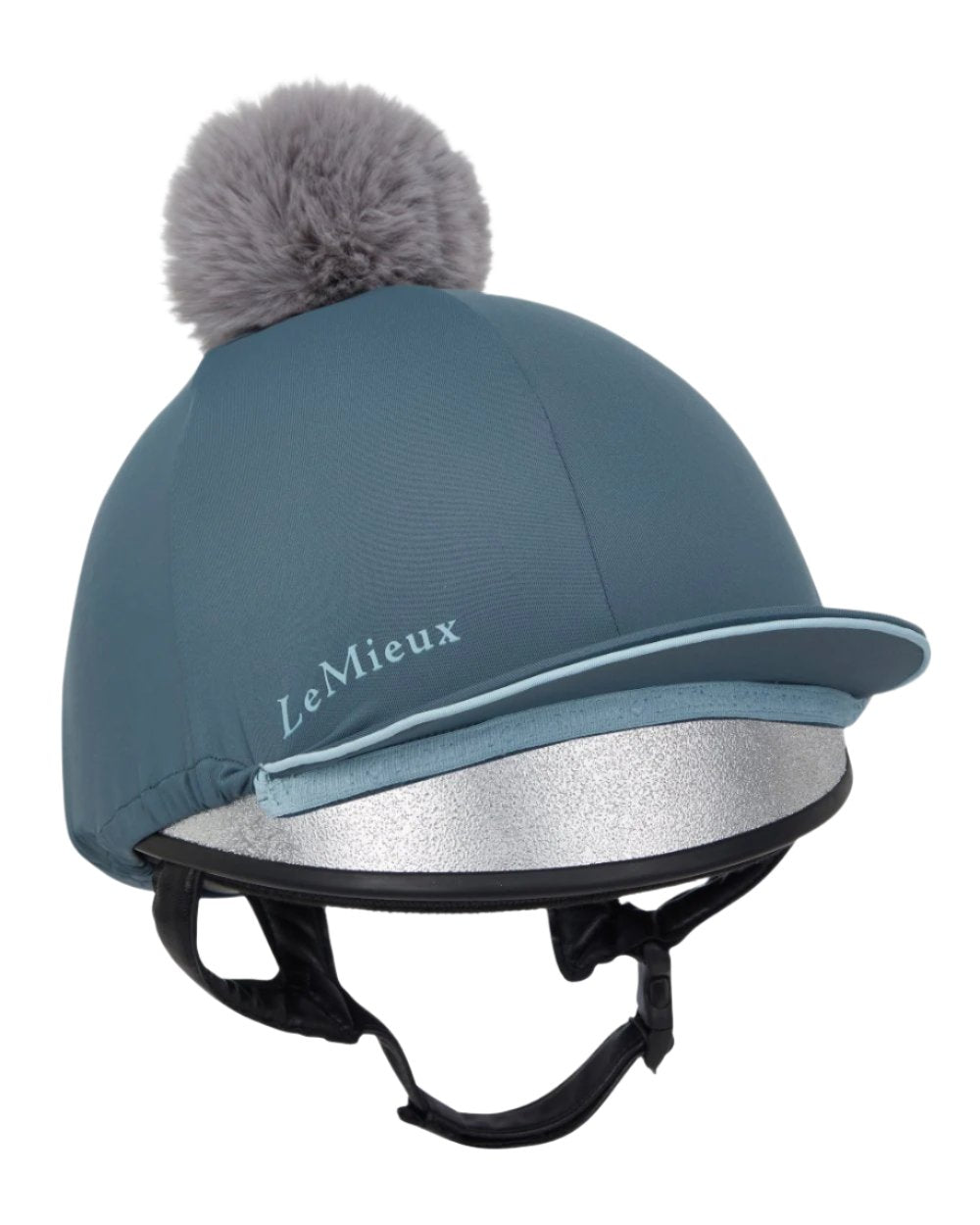Petrol Coloured LeMieux Pippa Hat Silk On A White Background