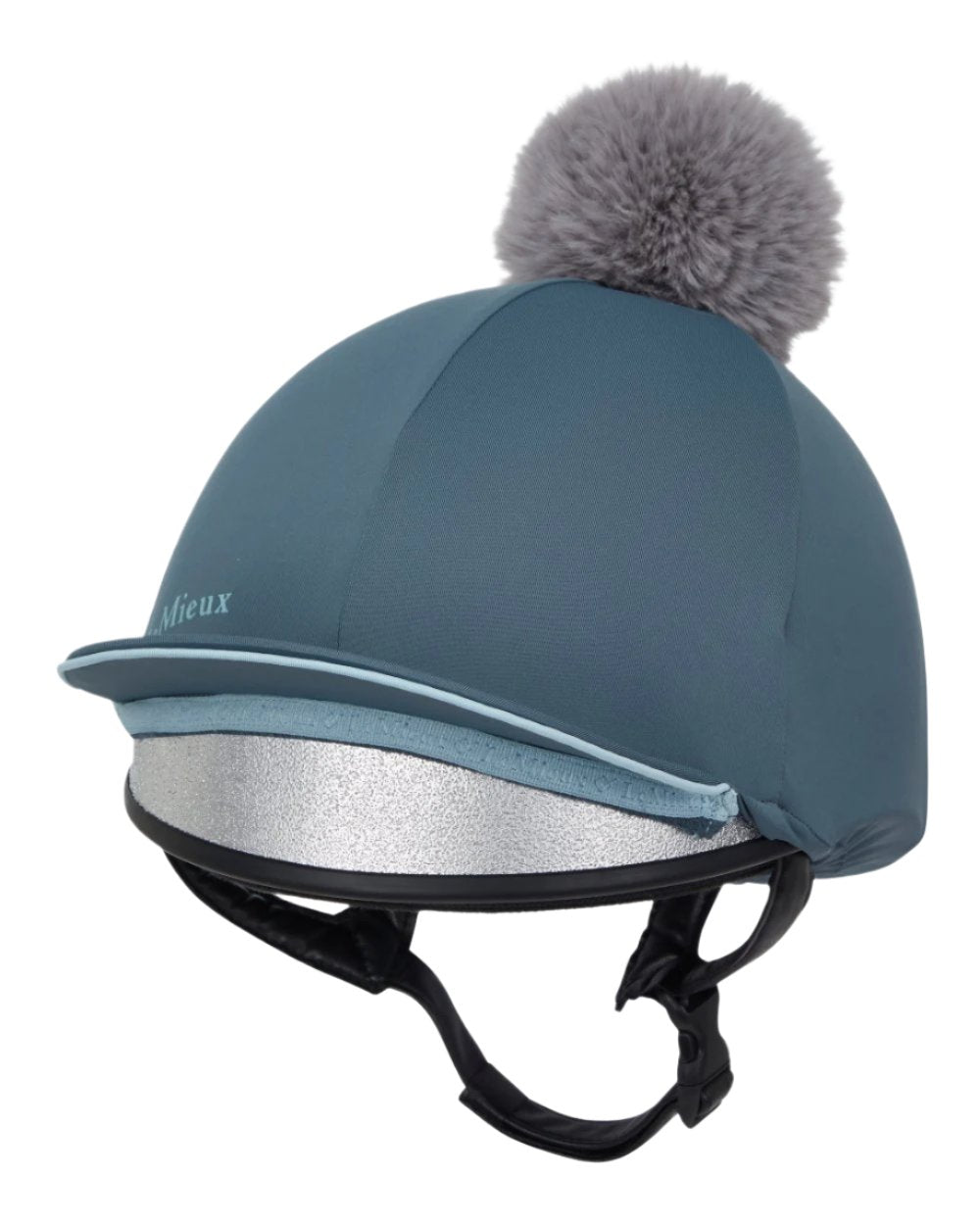 Petrol Coloured LeMieux Pippa Hat Silk On A White Background