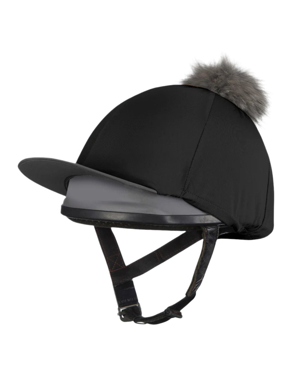 Black Coloured LeMieux Pom Hat Silk On A White Background