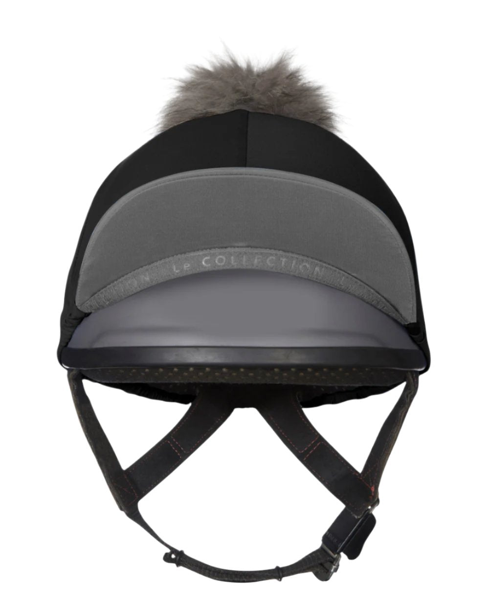 Black Coloured LeMieux Pom Hat Silk On A White Background