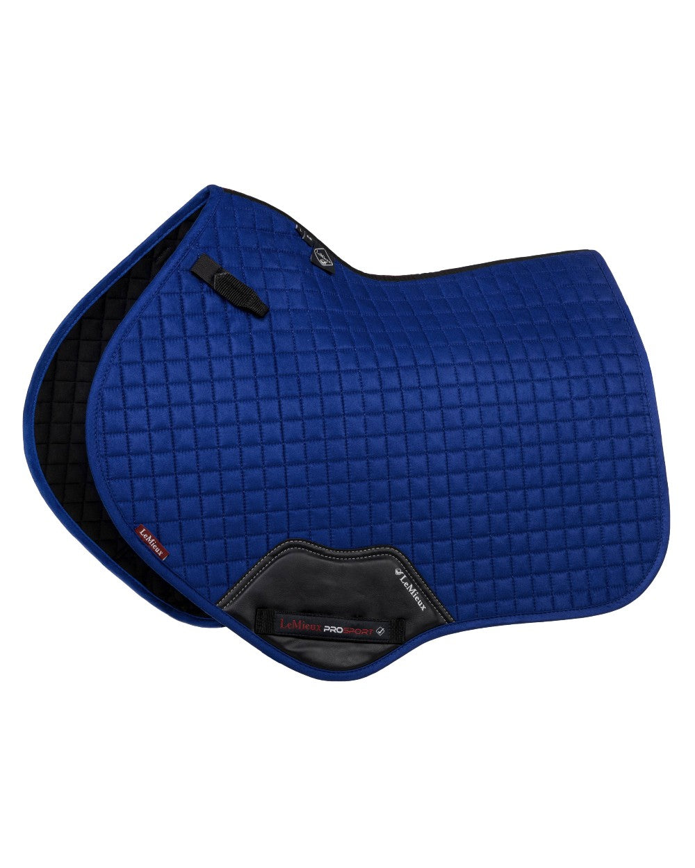 Benetton Blue coloured LeMieux Suede Close Contact Squares on white background