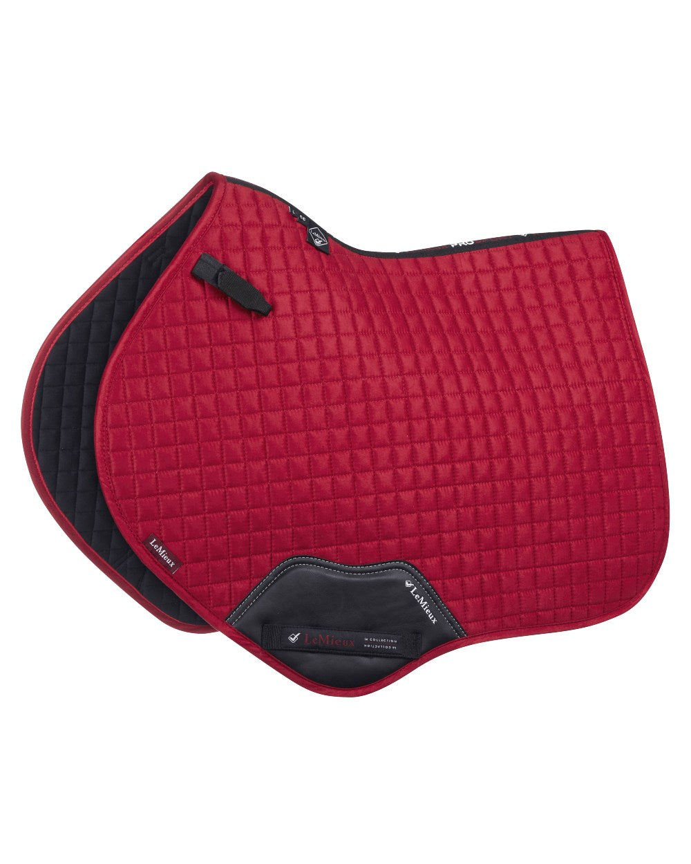 Chilli coloured LeMieux Suede Close Contact Squares on white background