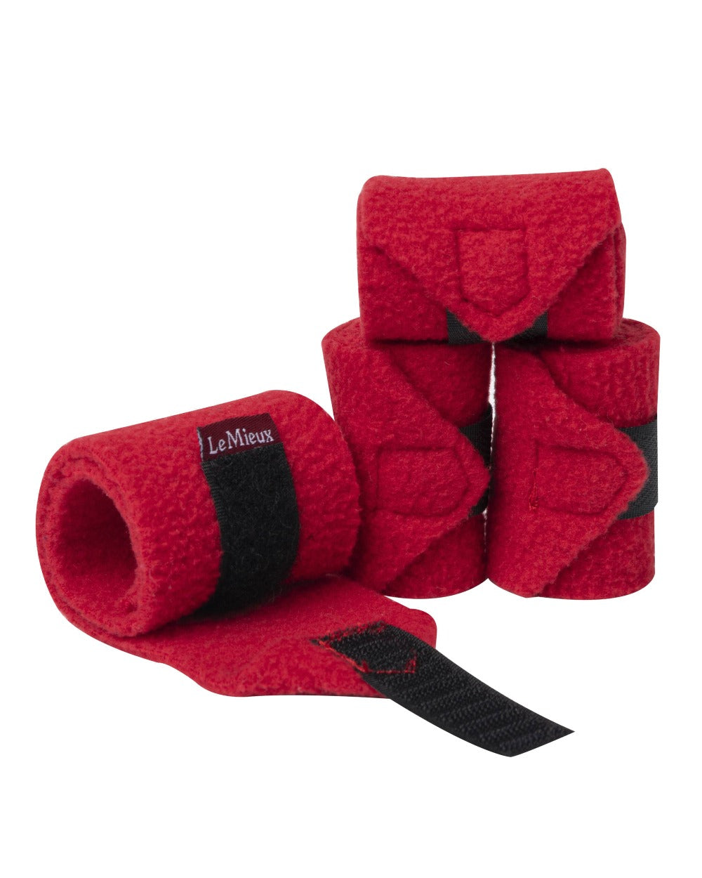 Chilli coloured LeMieux Toy Pony Bandages on white background