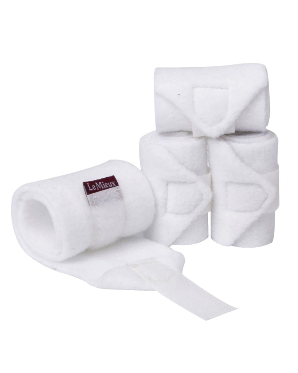 White coloured LeMieux Toy Pony Bandages on white background
