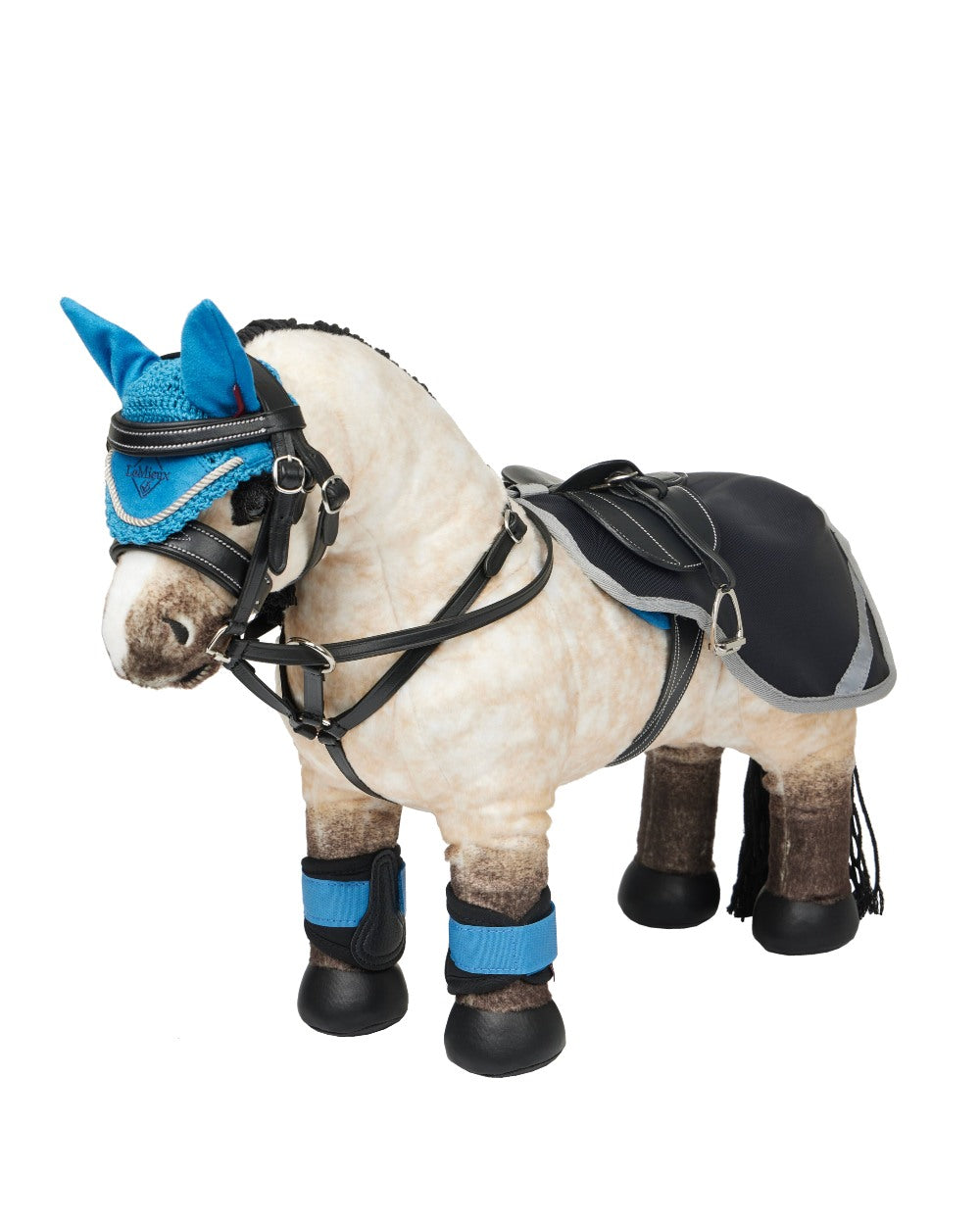 Navy coloured LeMieux Toy Pony Exercise Sheet on white background
