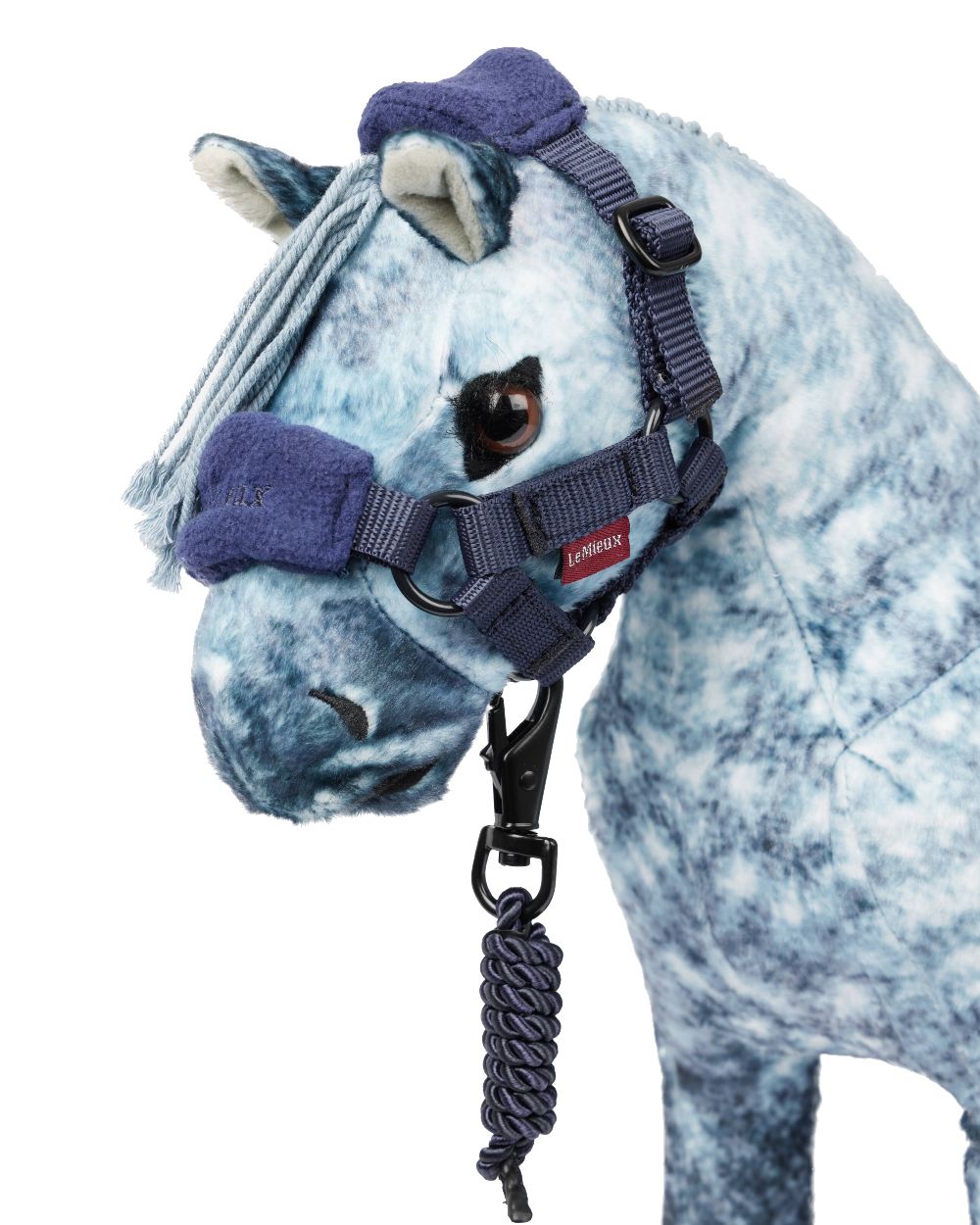 Ink Blue coloured LeMieux Toy Pony Vogue Headcollar on white background