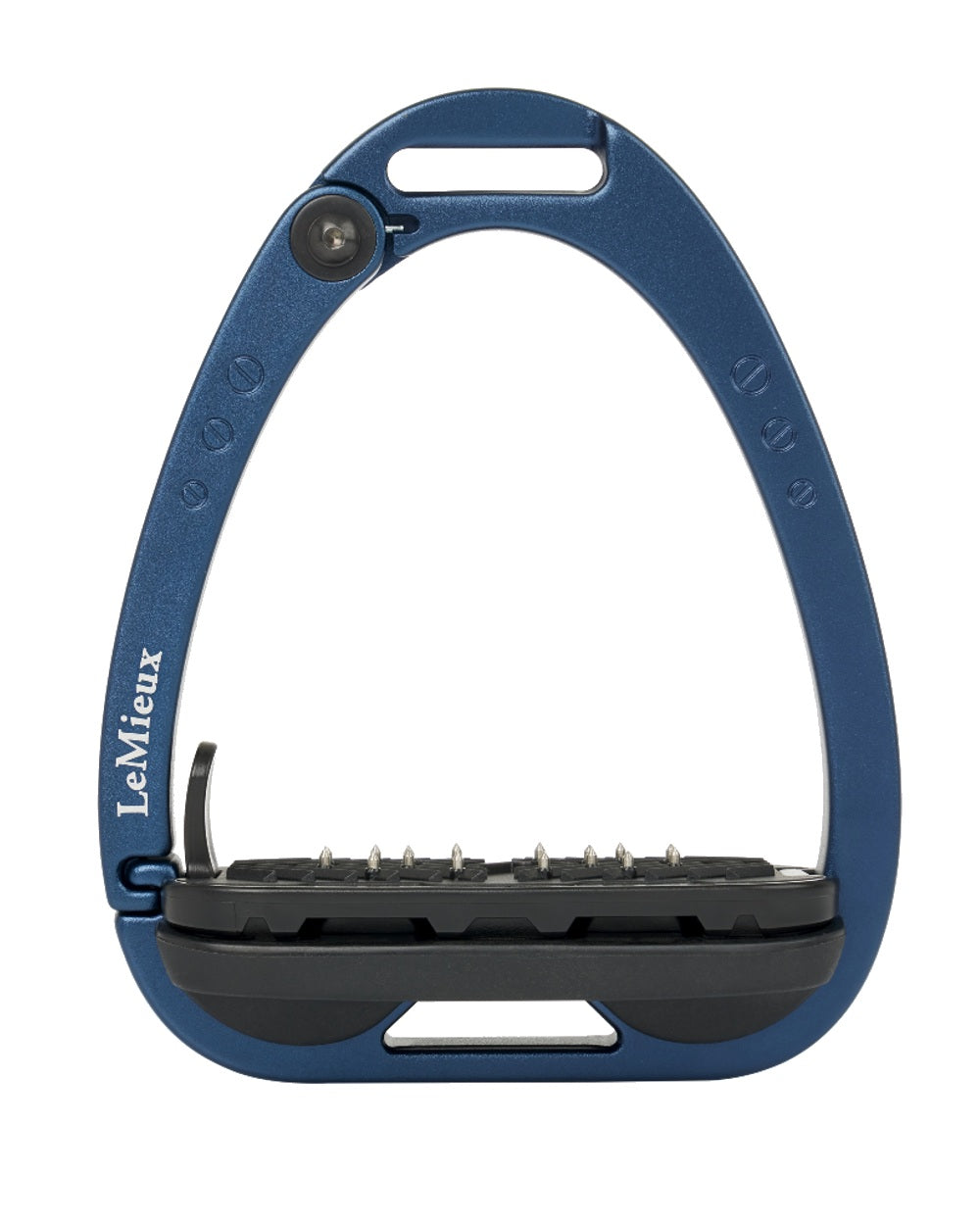 Navy coloured LeMieux Vector Balance Stirrup on white background
